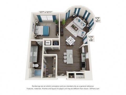 The Dylan Apartments A3 Floor Plan